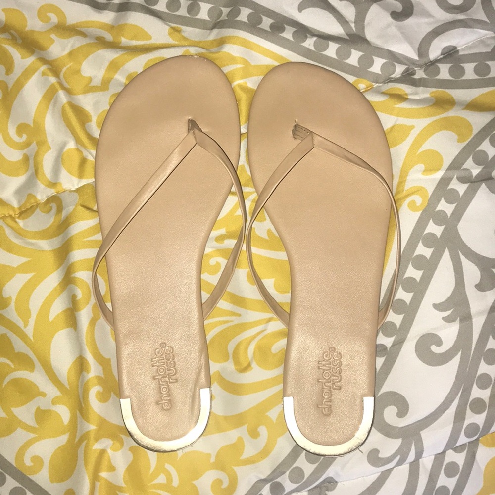 Nude flip flops
